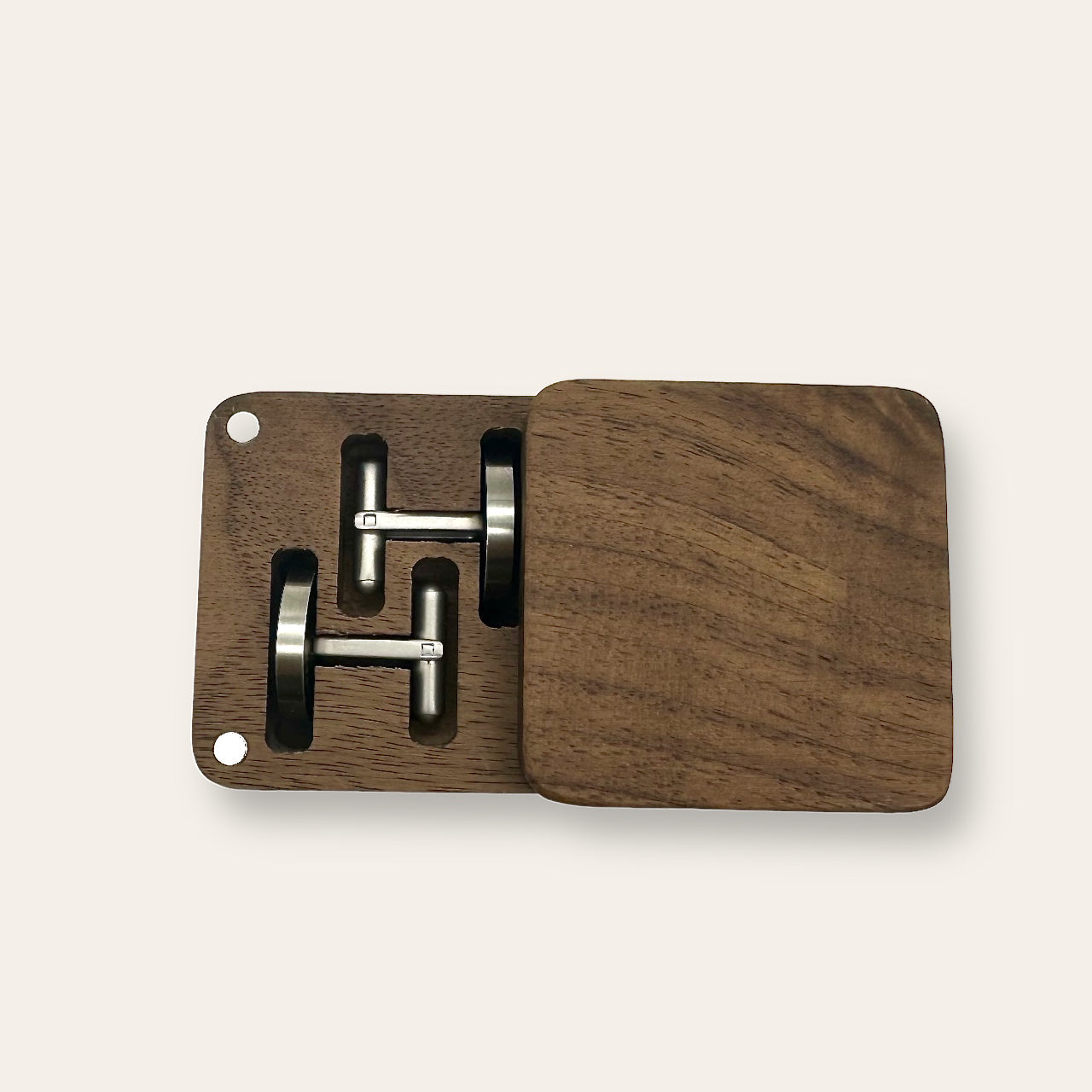 Holzbox für Manschettenknöpfe im Typewriter Design
