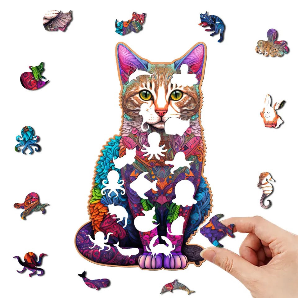 Holzpuzzle FLOWER KATZE
