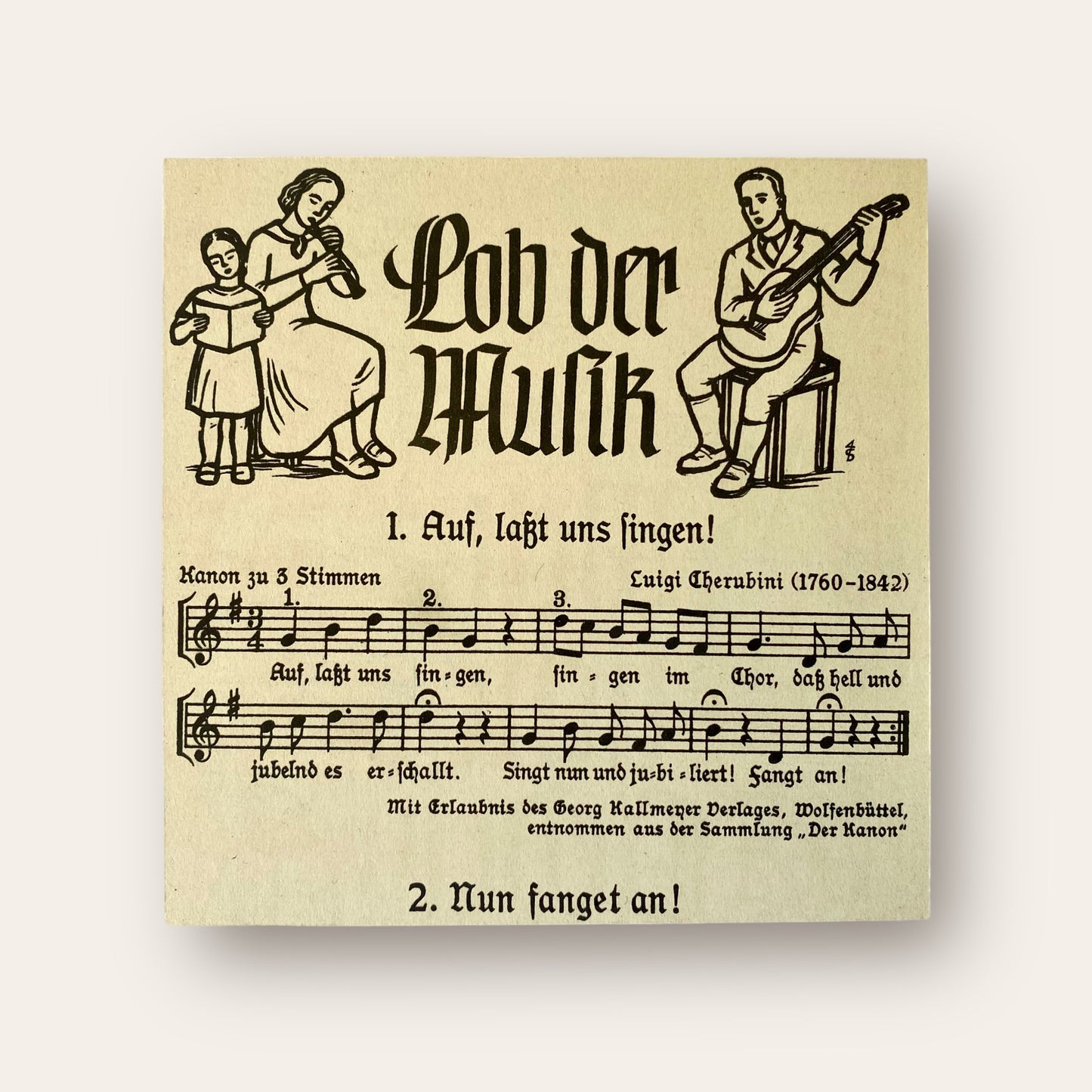 Vintage Bild LOB DER MUSIK Liederbuch 1970