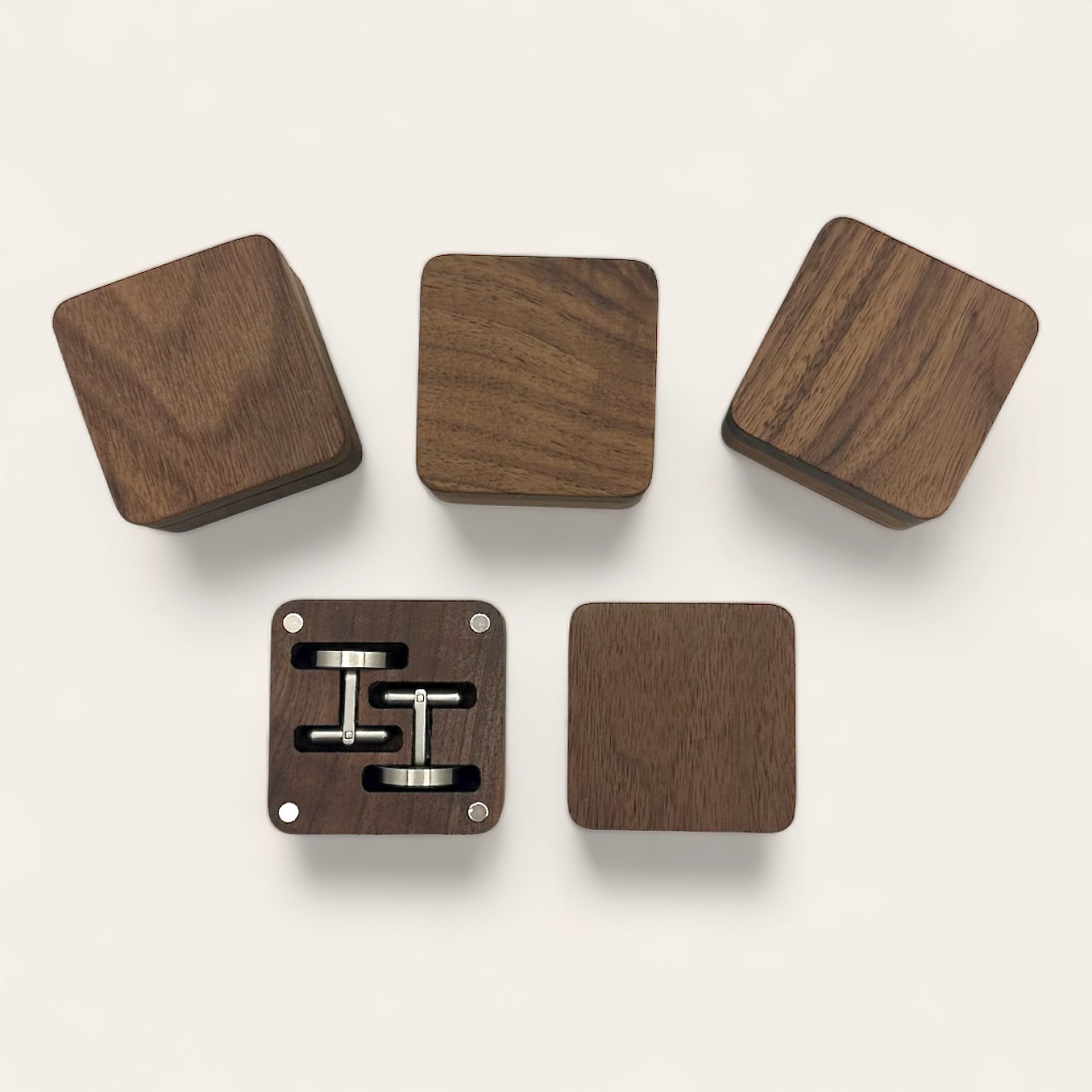 Holzbox für Manschettenknöpfe im Typewriter Design