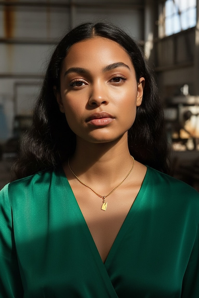 Kleiner Anhänger Kölner Dom aus Edelstahl vergoldet