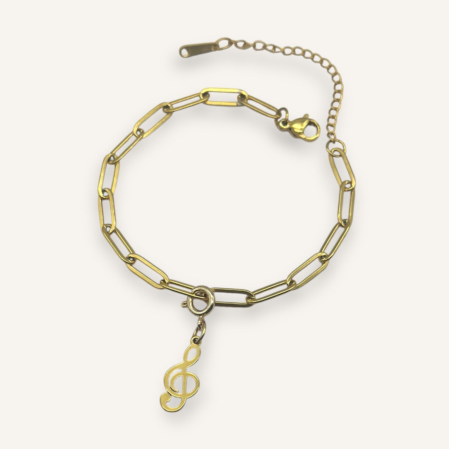 Kleiner Anhänger Violinschlüssel aus Edelstahl vergoldet