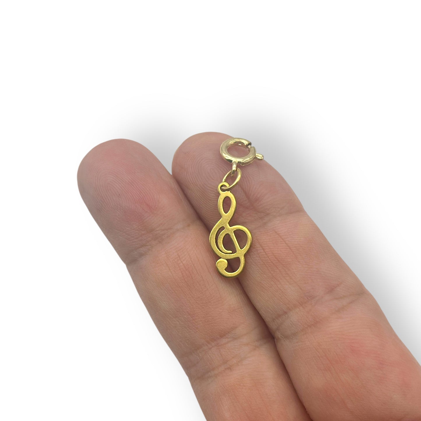 Kleiner Anhänger Violinschlüssel aus Edelstahl vergoldet
