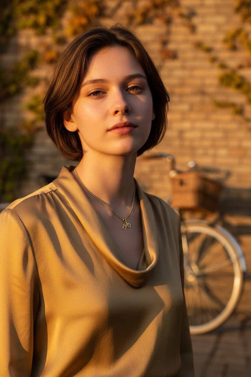 Kleiner Anhänger Fahrrad aus Edelstahl vergoldet