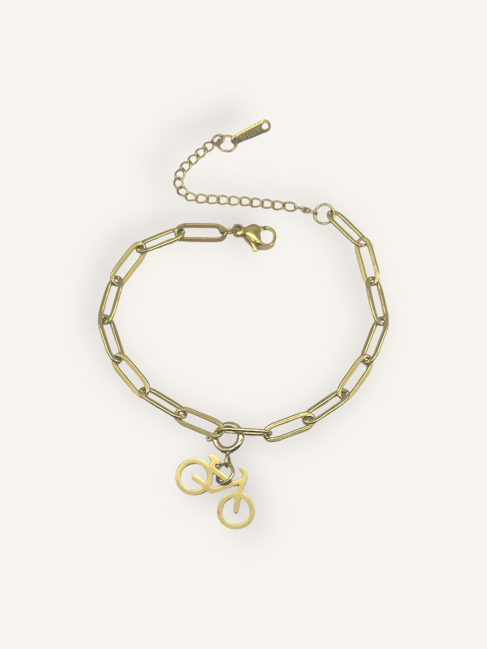 Kleiner Anhänger Fahrrad aus Edelstahl vergoldet