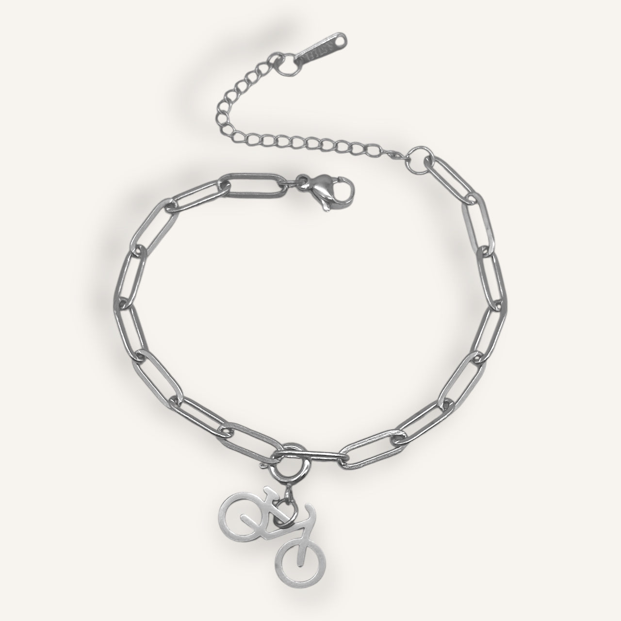 Kleiner Anhänger Fahrrad aus Edelstahl