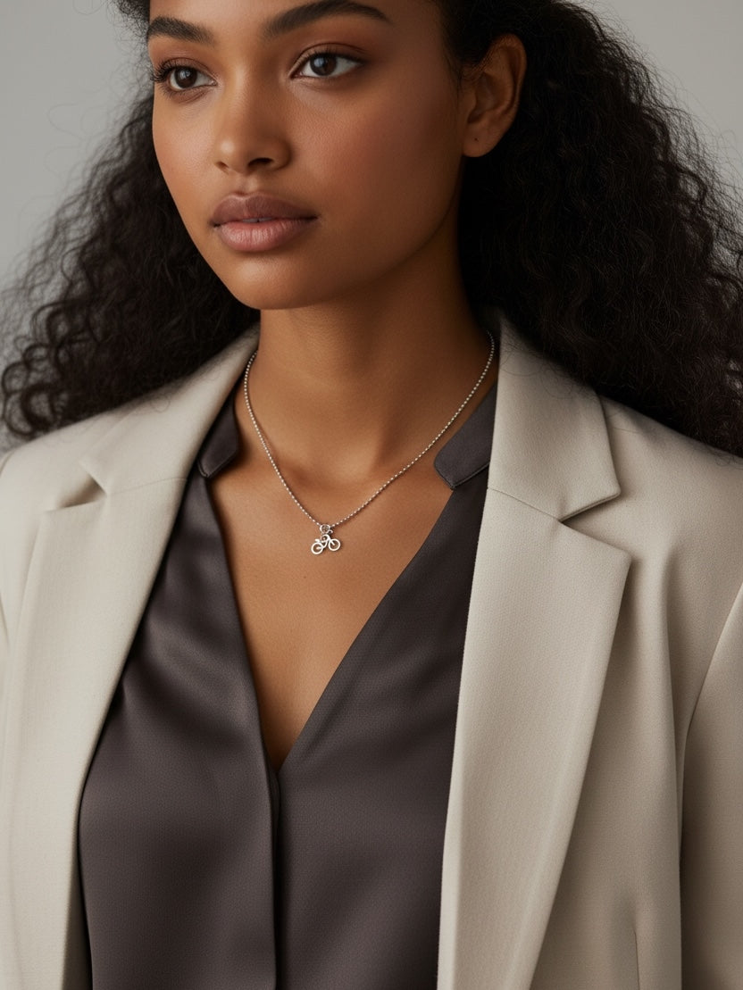 Kleiner Anhänger Fahrrad aus Edelstahl