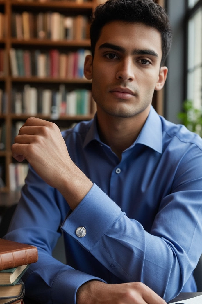 Manschettenknöpfe mit schwarz-weißen Kölner Dom Briefmarken im Typewriter Design