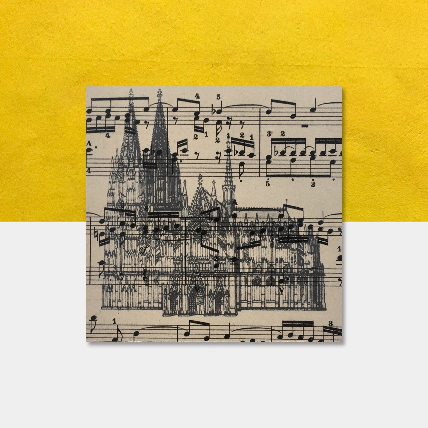 Vintage Bild Kölner Dom auf Notenpapier
