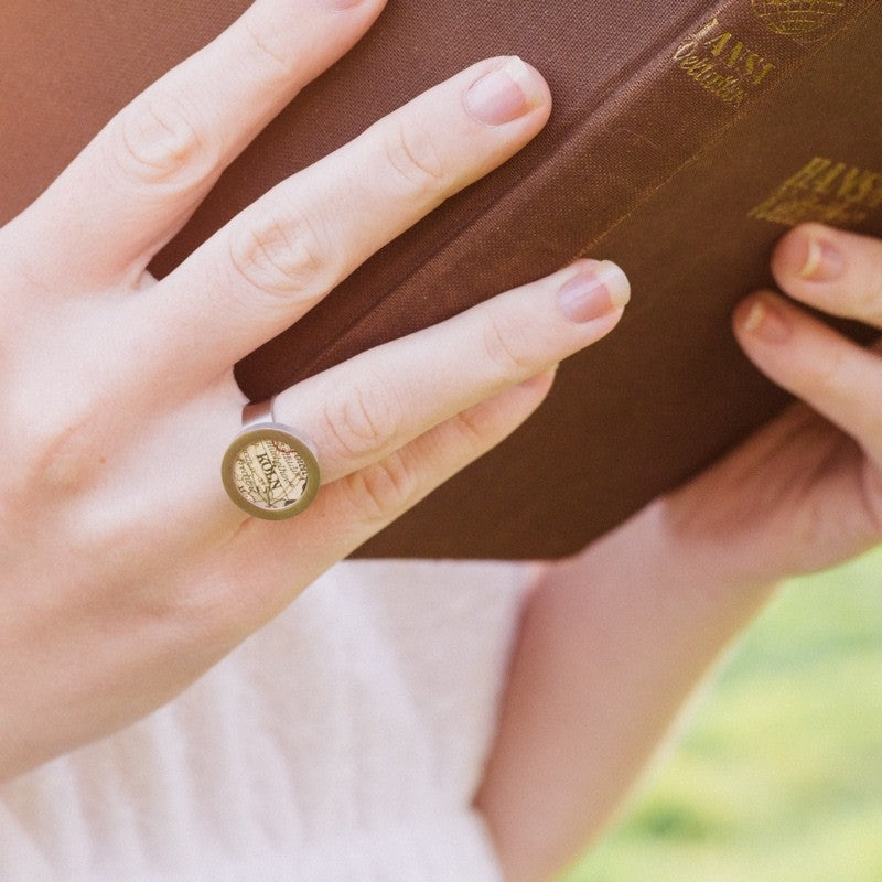 Ring mit deiner Lieblingsstadt aus original Landkarte