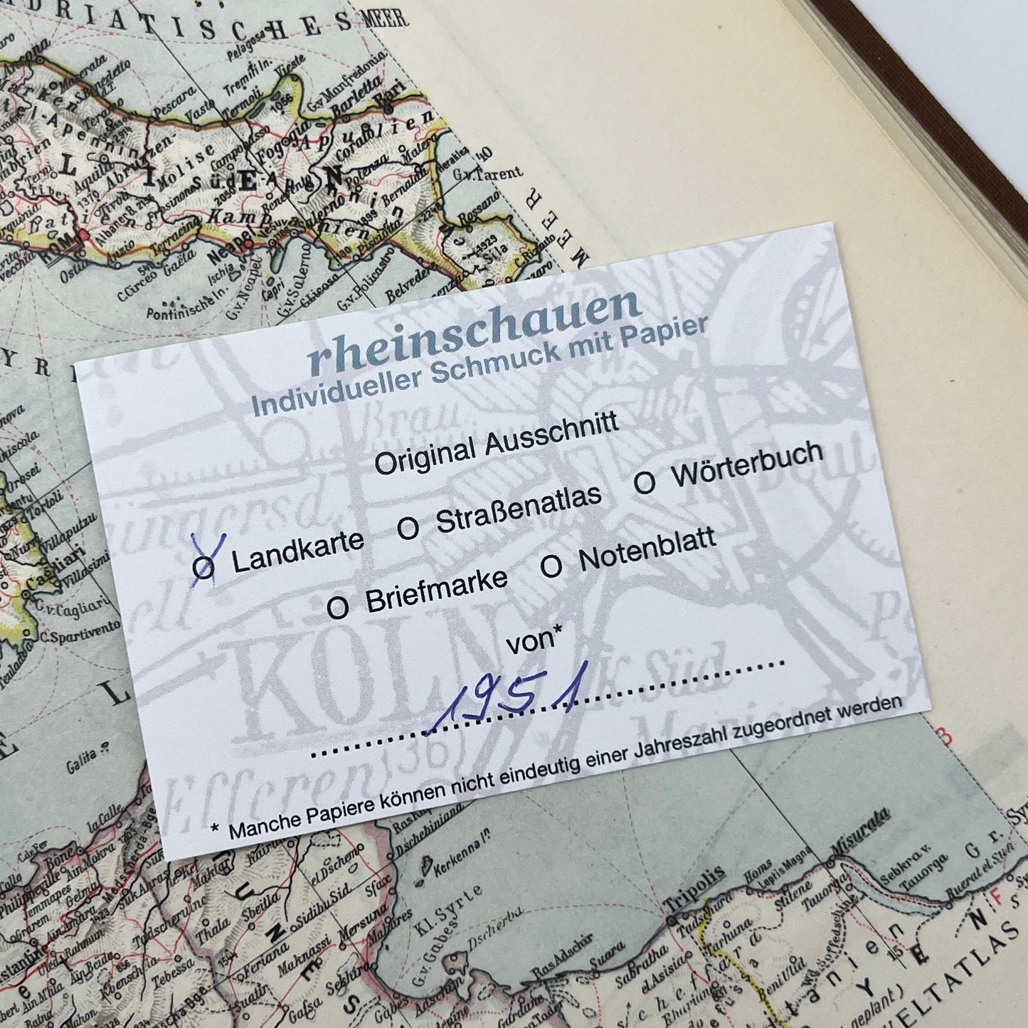 Schlüsselanhänger mit deiner Lieblingsstadt aus original Landkarte